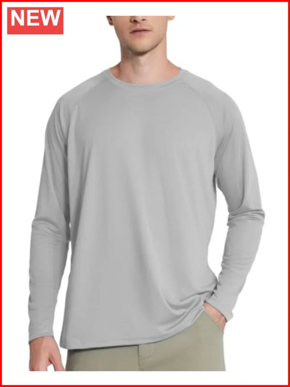 Men's UPF 50+ Long Sleeve Rash Guard Shirt Quick Dry Fishing